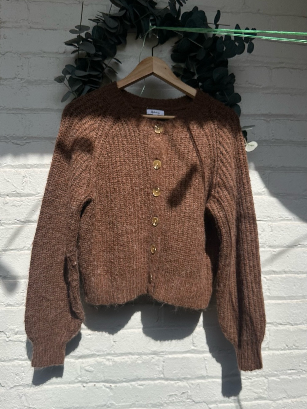 Reitmans Brown Button-Front Knit Cardigan